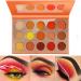 DE'LANCI Orange Eyeshadow Palette Fall Makeup Matte Shimmer Pressed Glitter Eye shadow 15 Warm Color Shadows Sunset Makeup Palette Nature Tone Eye-catching Chili Pallete Orange Red