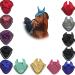 Spire Horse Soft Crochet Fly Veil Breathable Cotton Ear Net Hood Horse fly Control Masks Protector Bonnets (Cob Royal Blue/Black-Red) Cob Royal Blue/Black-Red - Buy Online on GoSupps.com