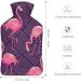 Hot Water Bottle with Lid - Pink Flamingo Rubber Hot Water Bag for Pain Relief Cramps Foot Warmer & Therapy - Buy Online on GoSupps.com