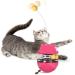 Cats toys - interactive cat toys 3 in 1 spring toy cat cat food dispenser toys for slow feeding training food search for cats (red)