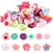 Candygirl Elastic hair tie for baby girls children sweet hair loops toddler flowers hair bands baby ponytail holder for girls children hair cables at the benefit set (50 PCs) C6