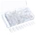 TsoLay 500 Pieces Oval Nail Tips Full Cover False Nails 10 Sizes with Clear Box for Nail Salons and DIY Nail Art Clear