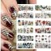 12 Design/Sheet Nail Art Decorations Manicure Butterfly-shape Rose Flower Newspaper Nail Stickers Valentine Retro Movie(BN1993-2004) - Buy Online on GoSupps.com