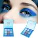 Paminify 9-Color Blue Eyeshadow Palette | Pressed Pigment Glitter & Matte Shades | Long-Lasting Makeup Powder - Buy Online on GoSupps.com