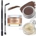 UCANBE Waterproof Eyebrow Gel + Eyebrow Styling Wax 2 in 1 Makeup Kit with 2 Pcs Dual-ended Adjustable Freely Eyebrow Brush Makeup Long Lasting Eyebrows (01 Gel/Brown Pomade Standard) 1 Count (Pack of 1) 01 Gel/Brown Pomade