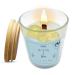 Ocean Scented Soy Candle with Citrine Crystals - Extra Large 12 oz Long-Lasting Wooden Wick Calming Relaxing Crackle by Puddles