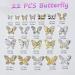 22 PCS 3D Butterfly Nail Charms with Diamonds Rhinestones - Nail Art Supplies for Women - Buy Online on GoSupps.com