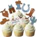 First Rodeo Birthday Party Cupcake toppers - NO DIY - Cowboy 1st Birthday Decorations Western Cowboy Party Decorations for Boy Cowboy Baby Shower Wild West Party Decoration