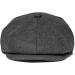 JANGOUL Men Wool Blend Newsboy Cap Tweed Cabbie Hat Snap Brim Dark Grey 7 3/8 - Buy Online on GoSupps.com