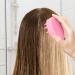 Hair Massage Device - Manual Scalp Brush with Handle | Dual-Use Hair Cleaning & Head Massage Accessory - Tayst Pink Shiny Arc for Women - Buy Online on GoSupps.com