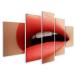 GBDV-MFPx Image on Canvas Cosmetics Makeup Gloss Lipstick On Lips Closeup of Beautiful Female Mouth with Red and Pink Lipp Makeup Part Of Face Wall Living Room Home Office Bedroom Images