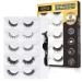 Reusable Self Adhesive Eyelashes Without Glue - 5 Pairs Natural Fluffy False Eyelashes - Soft and Natural Look Lashes with Tweezers - No Glue Needed! Gift for Beginners - Waterproof and Mink Pre-Glued Lash Kit with Self-...