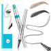 2PCS Upgraded Microblading Eyebrow Pen 3D Waterproof Microblading Eyebrow Pencil 4 Tipped Precise Brow Pen Long-lasting Natural Makeup Fine Stroke Eyebrow Pencil(01+04)