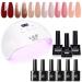 Gel Nail Polish Kit LKE Gel Nail Polish Starter Kit with 72W UV Lamps for Gel Nails 6 Colors of Classic Red Gel Nail Polish with Glossy & Matte Top and Base Coat Manicure DIY Gifts Set for Women