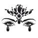 Black Face jewels for makeup face gems stick on Women Mermaid day of the dead face jewels halloween makeup tattoos body Glitter Face eye Rhinestone (Black-S095)