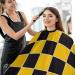 Yellow Black Chessboard Hair Cutting Cape Apron - Professional Salon Hairdressing & Barber Cape with Snap Closure - Buy Online on GoSupps.com
