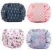 4 pieces lazy cosmetic bag portable large capacity make-up pockets multifunctional cording train travel waterproof cultural bag for women and girls