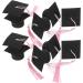 LUOZZY 10ocs Graduation Cake Decoration Mini Doctoral Cap with Tassel Cupcake Topper Graduation Tale Centerpiece Pink - Buy Online on GoSupps.com