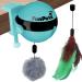Interactive Cat Toys for Indoor Cats - Automatic 2-in-1 Feather Cats Toys for Endless Play - Electronic Toy for Kitten with Smart Shut-Off - Robotic Pet Toys with Feather Replacements