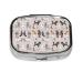 Poodles Dogs Stylish Square Pill Box Portable and Lightweight Electroplated Material Two Plastic Partitions to Ensure Safety of Your Medications