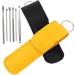 Lurrose 8-Piece Ear Cleaning Tool Set - Stainless Steel Earwax Remover Kit for Home - Portable and Convenient Ear Picker - Black and Yellow - 2 Sets Included - Buy Online on GoSupps.com