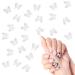 100pcs 3D Alloy Butterfly Nail Charms Metal Butterfly for Nails Hollow Butterfly Nail Gems for Nails DIY Manicure Women Nail Supplies Jewelry Accessories (Silver)
