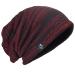 Men Oversize Skull Slouch Beanie Large Skullcap Knit Hat Claret