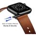 OUHENG Genuine Leather Band for Apple Watch SE Series 8-1, Retro Brown/Black 49mm-42mm - Buy Online on GoSupps.com