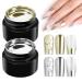 Makartt Chrome Gel Nail Polish Set-Metallic Gel Nail Polish Silver and Gold 3D Metal Painting Gel for Nail Art Soak off UV/LED Glossy Mirror Effect Nail Glue Gel for Home Salon DIY Manicure 2 * 8ml Gold&silver-8ml Mirror Shine Gel