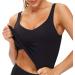 Women's Longline Padded Sports Bra - Medium Support for Yoga, Gym, and Running | Black Tank Top - Buy Online on GoSupps.com
