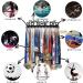 16 Black Medal Display Hanger Rack with 20 Hooks for Sports Medals - Customizable Holder for Cheer, Gymnastics, Soccer & Softball Awards - Buy Online on GoSupps.com
