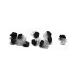 5 x roses on hair clip - bridal hair accessories - rose hair clips - black 5 pieces (1 pack) black
