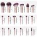 Professional 18-Piece Makeup Brush Set - Premium Synthetic Kabuki Brushes with Bag | Pink Gold Makeup Brush Kit for Foundation Blush & Eyeshadow - Buy Online on GoSupps.com