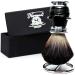 Premium Shaving Brush for Men | Pure Black Roof Hair Metal Handle & Stand | Luxury Gift Box Included - Buy Online on GoSupps.com