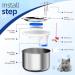 Homtyler Stainless Steel Cat Water Fountain - Ultra-Quiet Pump, 2L Capacity, Automatic Dispenser for Multiple Pets - Buy Online on GoSupps.com