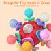 Sensory Teething Toy for Babies 0-12 Months | Red Teething Ball Rattle for Infant Development - Buy Online on GoSupps.com