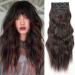 YDDM Hair Extensions Clip in Extensions Wavy hair extension with clips full of heads like real hair hair exension clips cheap clip extensions synthetic hair part for women (20 inch 4pcs) 20 inch p4/33b#
