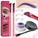 EZGHAR Home Eyebrow Care Kit 4d Laminated 4D Laminated Brow Home-Grooming Kit Multi-function Eyebrow Concealer Contour Brush 4D Hair Stroke Brow Stamp Brush-Waterproof and Long Lasting (Purple)