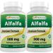 Best Naturals Alfalfa Green Super Food 500 mg 180 Capsules (180 Count (Pack of 2))