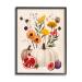 Stupell Industries Autumn Harvest Arrangement Pumpkin Pomegranate Fig Fruits Black Framed Wall Art 24 x 30 Beige