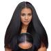 4 4 HD Lace Wear and Go Glueless Wig Pre Cut Lace Human Wig Pre Plucked Natural Hairline Kinky Straight Wig Bleacheted Knots Upgraded for Black Women Freitin Friendly 180% Density 18inch Kinky Straight-1b 18 inch (45cm)