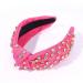 Crystal Embellished Wide Top Knot Headband in Rose Red - Women's Fashion Hair Accessories - Buy Online on GoSupps.com