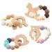 Buy 12 Wooden Star Baby Bite Rings | Tinkering & Teething Toys | Safe Natural Wood - Buy Online on GoSupps.com