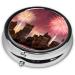 Shop Las Vegas Sunset Mini Round Pill Box | 3 Compartment Travel Organizer | Portable Medicine Case for Home & Office - Buy Online on GoSupps.com