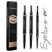 HeyBeauty Waterproof Eyebrow Pencil Dark Brown - 3 Pack | Fill & Define Brow Pencils with Spoolie Brush | Smudge-proof Eye Brow Color - Dark Coffee - Buy Online on GoSupps.com