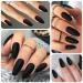 240pcs Matte Black Almond Press on Nails | Medium Acrylic Fake Nails Kit with Adhesive Tabs for Women & Girls - Shop Now - Buy Online on GoSupps.com