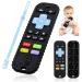 Teething Toys for Baby Silicone Remote Teethers for Infant Toddlers 3-6-12 Months Remote Control Baby Chew Toys mit Pacifier Clip Sensory Toys Baby Gifts for Newborn Girl Boy (Black) Remote Black