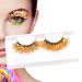 Glitter Lashes - Sparkly 3D Orange Lashes Shiny Dramatic Decorative Eye Strip Lashes | False Eyelashes flufy Wispy Curly Waterproof Sticker Eyelashes | Lashes for Holiday Eye Makeup Cosplay Q-05