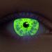 DESIGNLENSES Glowing Halloween The Purge Costume Contact Lenses 1 Pair (2 Pieces) Soft UV Neon Colored Lenses "Sparkle" (Green)