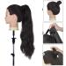 Fine Braid Ponytail Hair Extensions | Long Wavy Curly Clip-In | 60 cm Natural Black Synthetic Hair for Women - 2# - Buy Online on GoSupps.com